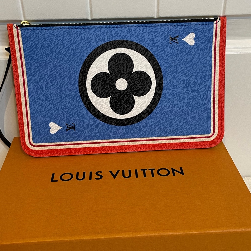 Louis Vuitton Game On Neverfull MM Pouchette Black/Blue/Red - Picture 6 of 13